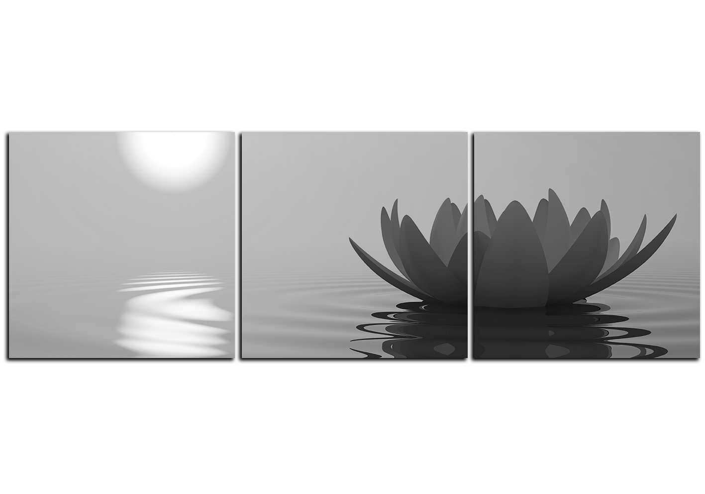 Obraz na plátně - Zen lotus - panoráma Obraz na plátně - Zen lotus - panoráma